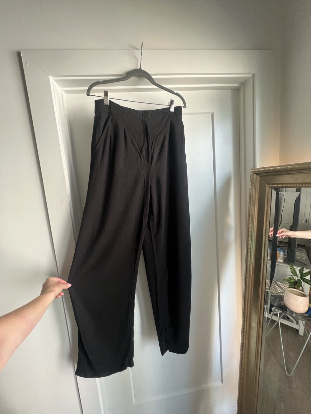ASOS Black Wide-Leg High-Rise Pants